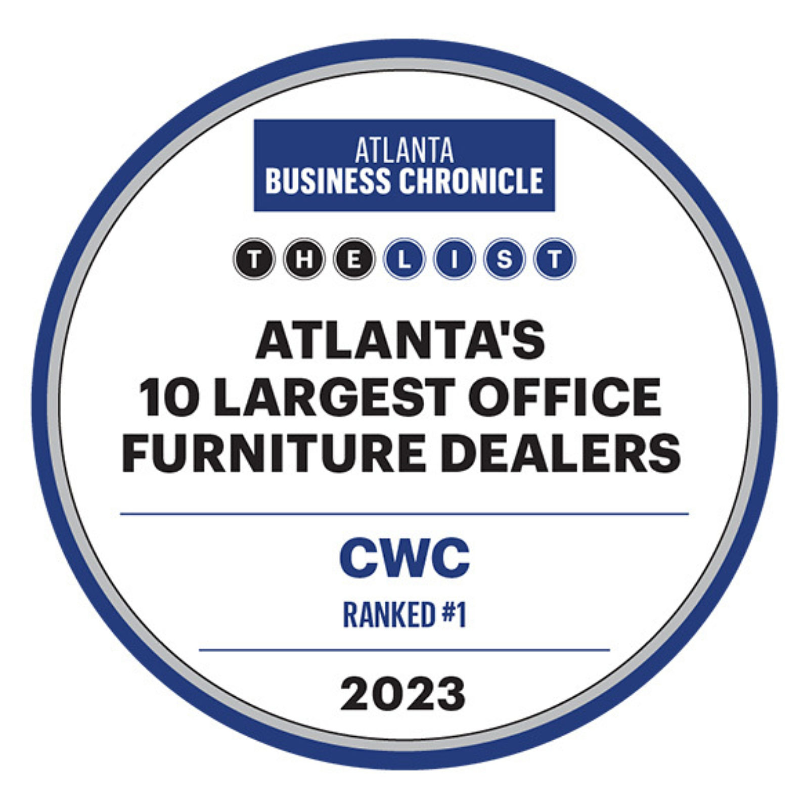 CWC ranked 1 in Atlanta's Top 10 Office Furniture Dealers! CWC