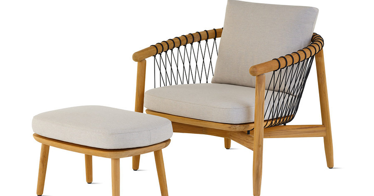 Crosshatch Outdoor Chair and Ottoman | CWC